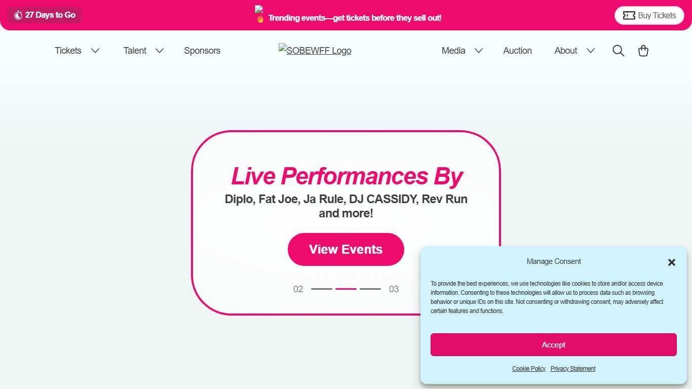 SOBEWFF February 19 - 22, 2026 in Miami, Florida